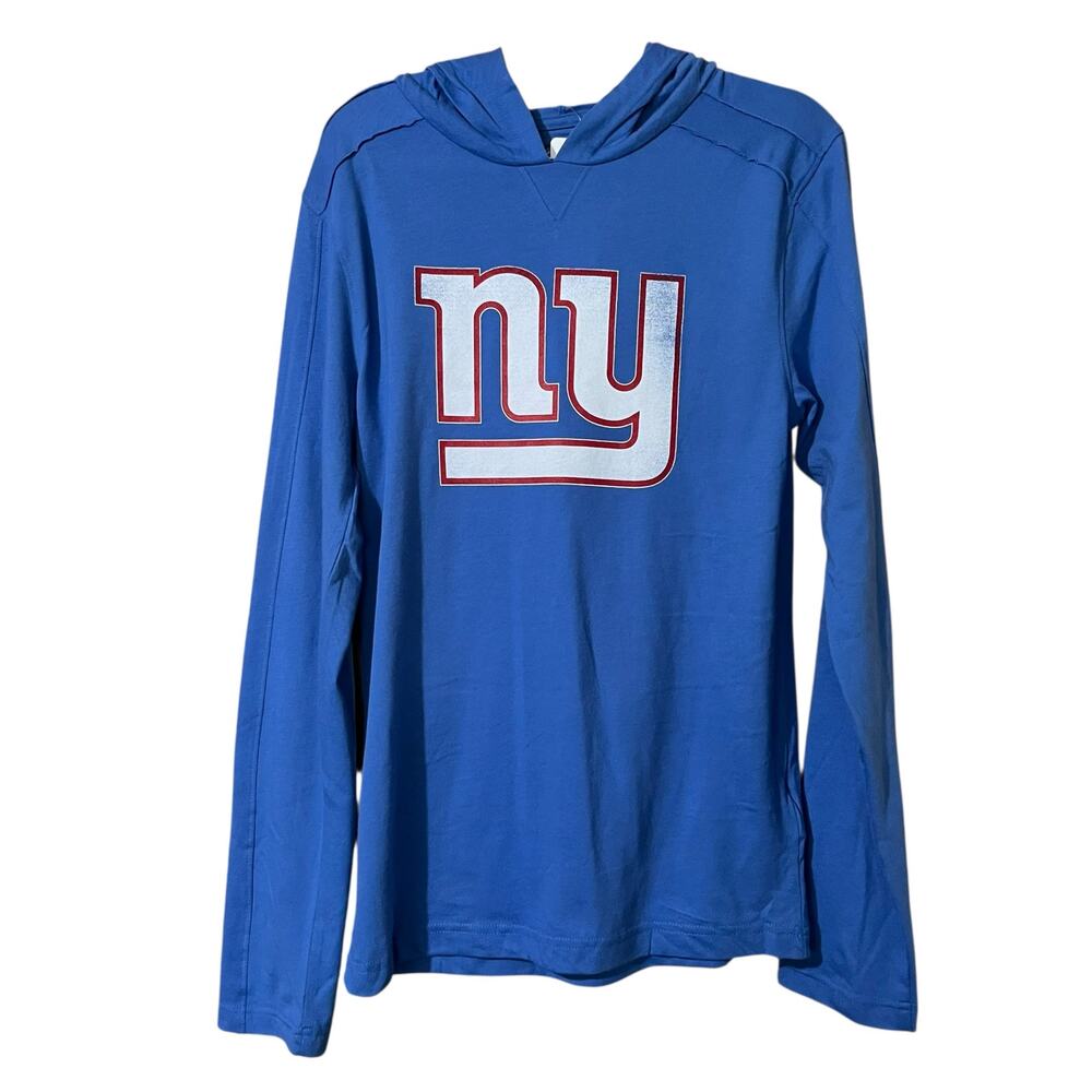 NFL New York Giants Men’s Hooded Long Sleeve Small Blue Football Logo Casual NWT
